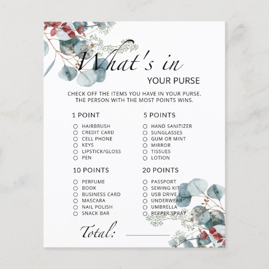 Papier À feuillage persistant Qu'y a-t-il dans votre jeu  (Devant)