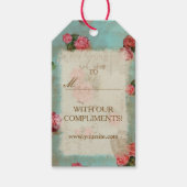 Papier à fleurs vintage - étiquette cadeau (Devant)
