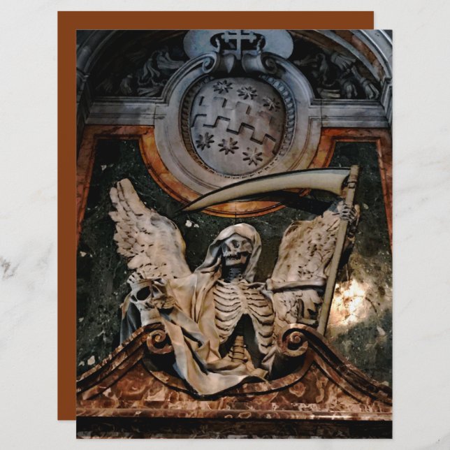 Papier à gratte à squelette à ailes d'Halloween go (Devant / Derrière)