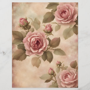Papier à gratte-ciel rose vintage pour roses