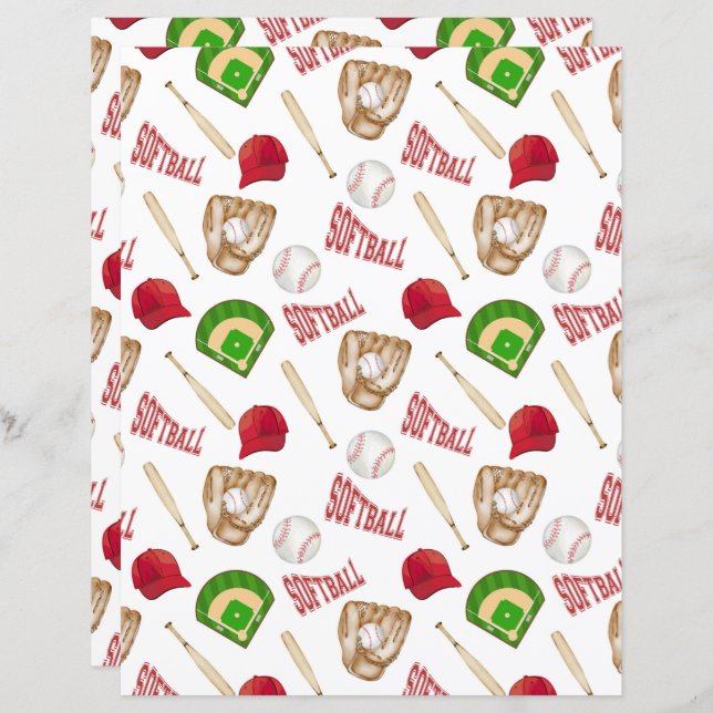 Papier à gratte-ciel Softball (Devant / Derrière)