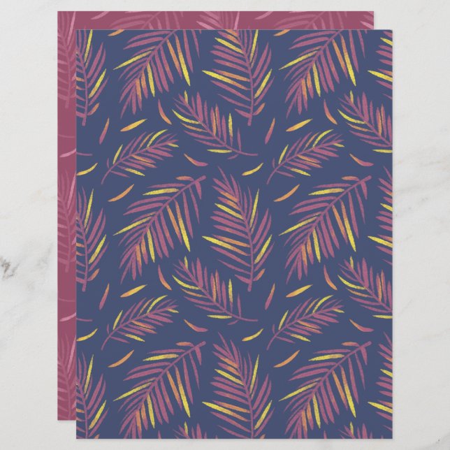 Papier à gratte-ciel violet Palm (Devant / Derrière)