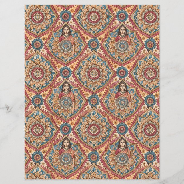 Papier à gratter à double face motif indien (Devant)