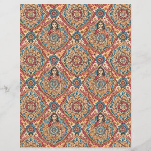Papier à gratter à double face motif indien