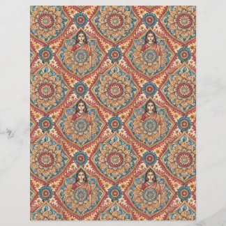 Papier à gratter à double face motif indien