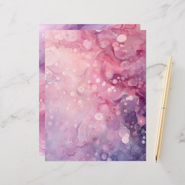 Papier à gratter Arrière - plan rose et violet Whi (Devant/Arrière en situation)