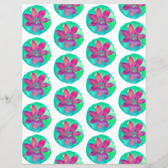 Papier à grattoir à fleurs tropicales violet multi (Devant)