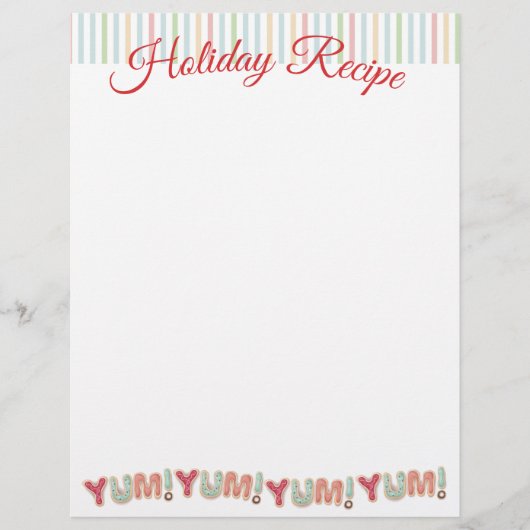 Papier à lettre de recette de Noël pour biscuits g (Devant)