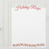 Papier à lettre de recette de Noël pour biscuits g (Devant / Derrière)