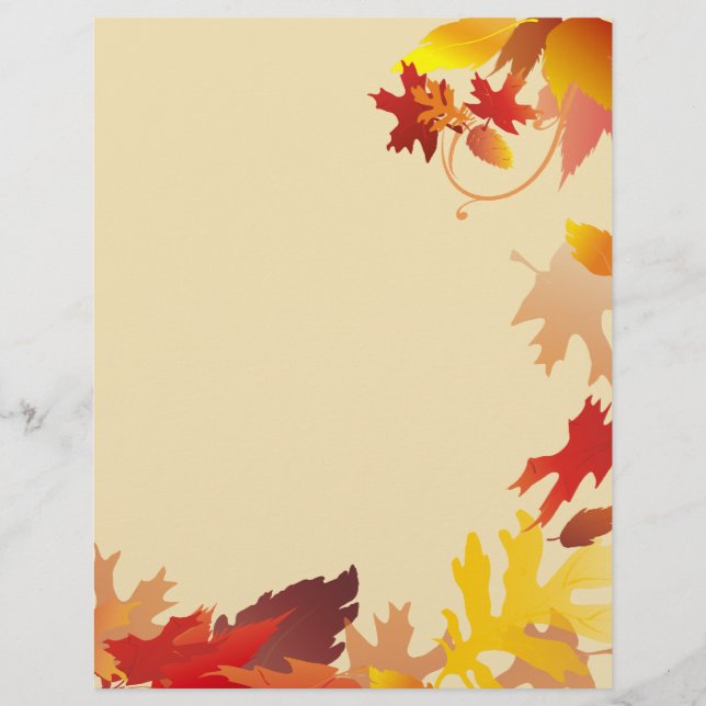 Papier à Lettre Feuilles d'Automne (Devant)