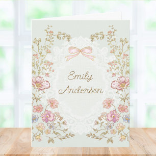 Papier à Lettre Floral Aquarelle et Monogramme Élé