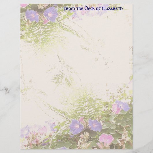 Papier à Lettre Fougères et Volubilis (Devant)