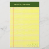 Papier à lettre jaune à papier vert (Devant)