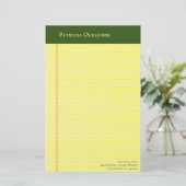 Papier à lettre jaune à papier vert (Debout devant)
