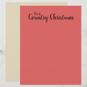 Papier à Lettre Rustique Rouge Citation de Noël à (Devant / Derrière)