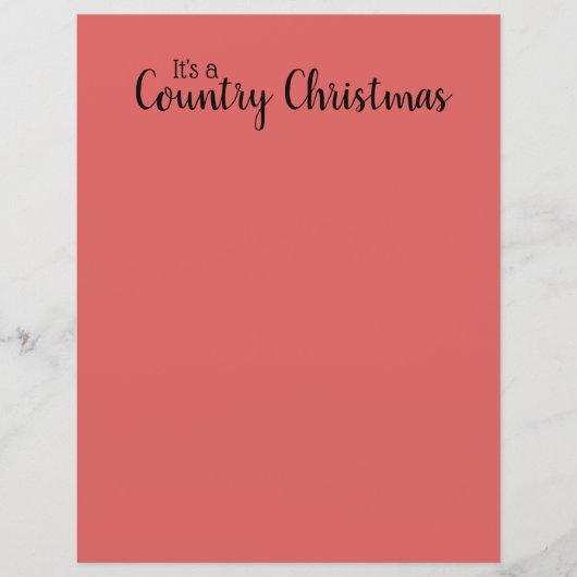 Papier à Lettre Rustique Rouge Citation de Noël à (Devant)
