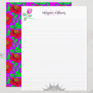 Papier à lettres à monogramme floral mignon vierge