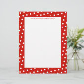 Papier à lettres à points rouges et blancs avec si (Debout devant)