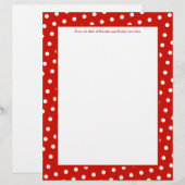 Papier à lettres à points rouges et blancs avec si (Devant / Derrière)