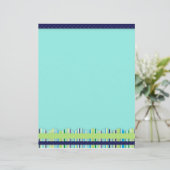 Papier à lettres à rayures bleu et vert (Debout devant)