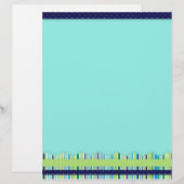 Papier à lettres à rayures bleu et vert (Devant / Derrière)