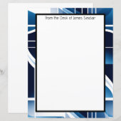 Papier à lettres abstrait et bleu (Devant / Derrière)