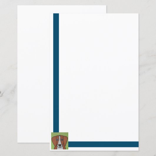 Papier à lettres Beagle mignon (Devant / Derrière)