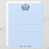 Papier à lettres bleu Couronne (Devant / Derrière)