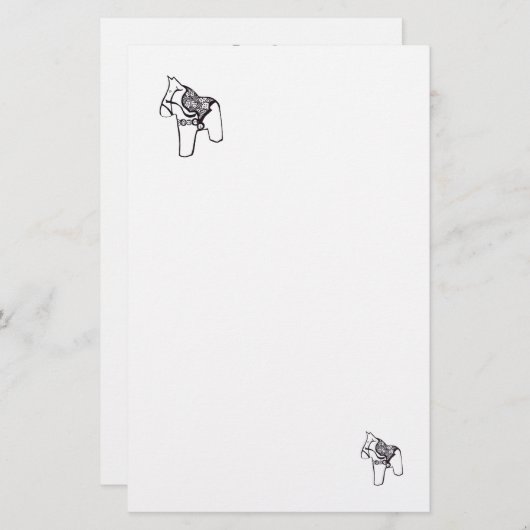 Papier à lettres bleu et blanc (Devant / Derrière)