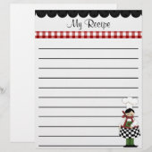 Papier à lettres Chef Recette (Devant / Derrière)