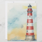 Papier à lettres côtier aquarelle Phare (Dos)