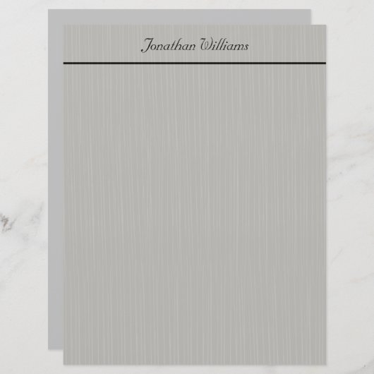 Papier à lettres d'affaires gris élégant personnal (Devant / Derrière)