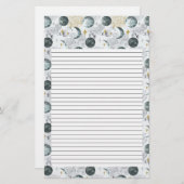 Papier à lettres de lune | Papeterie mystique (Devant / Derrière)