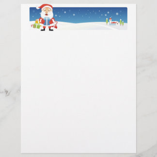 Papier à lettres de Noël - Bannière Père Noël