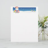 Papier à lettres de Noël - Bannière Père Noël (Debout devant)