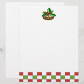 Papier à lettres de Noël Bells et Holly (Devant / Derrière)