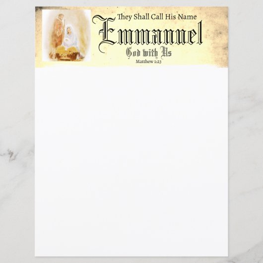 papier à lettres de Noël chrétien Emmanual (Devant)