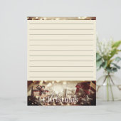 Papier à lettres de Noël de pays vintage (Debout devant)