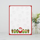 Papier à lettres de Noël père Noël, Elfes et Reind (Debout devant)