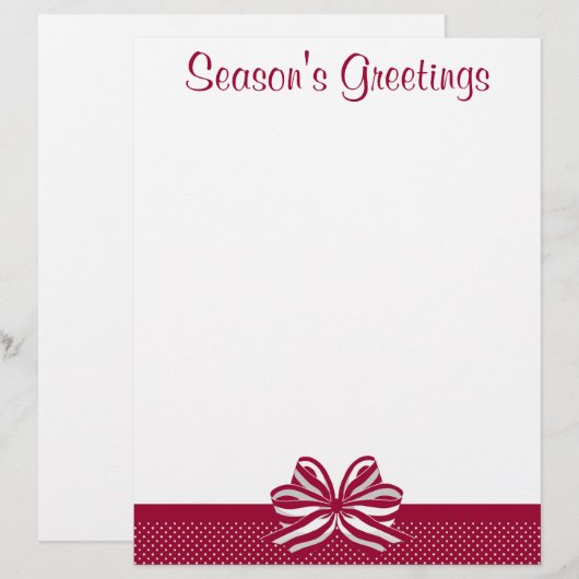 Papier à lettres de Noël Petits points Blizzard (Devant / Derrière)