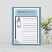 Papier à lettres doublé avec bouteille de message  (Debout devant)