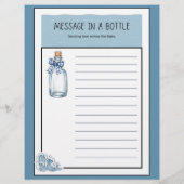 Papier à lettres doublé avec bouteille de message  (Dos)