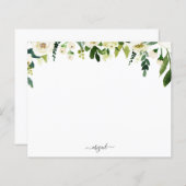 Papier à lettres élégant à fleurs blanches avec no (Devant / Derrière)