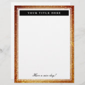 Papier à lettres élégant avec bordure imprimée pai (Devant / Derrière)