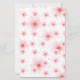 Papier à lettres élégant avec fleurs de cerisier e