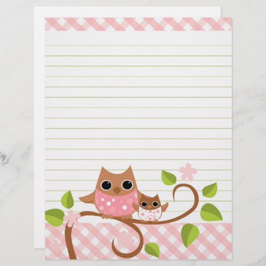 Papier à lettres/en-tête de puce rose (Devant / Derrière)