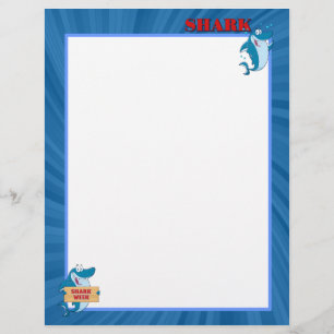 Papier à lettres en-tête de requin bleu