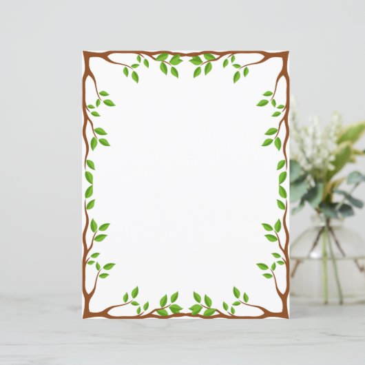 Papier à lettres floral élégant (Debout devant)