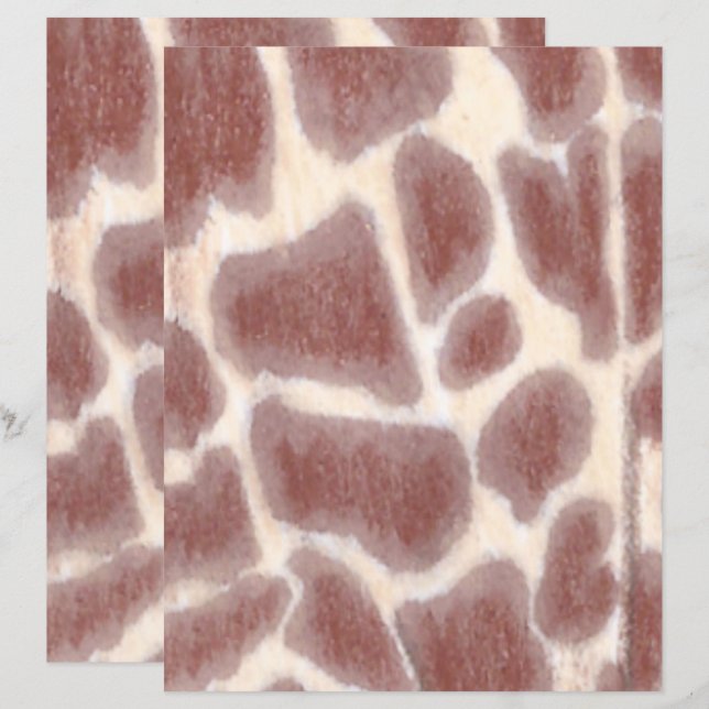 Papier à lettres Giraffe Spots, Papier à scandale (Devant / Derrière)