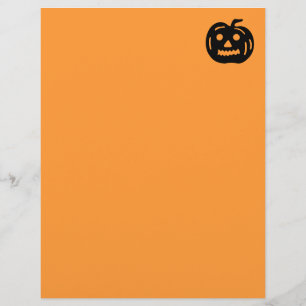 papier à lettres Halloween   visage de citrouille 